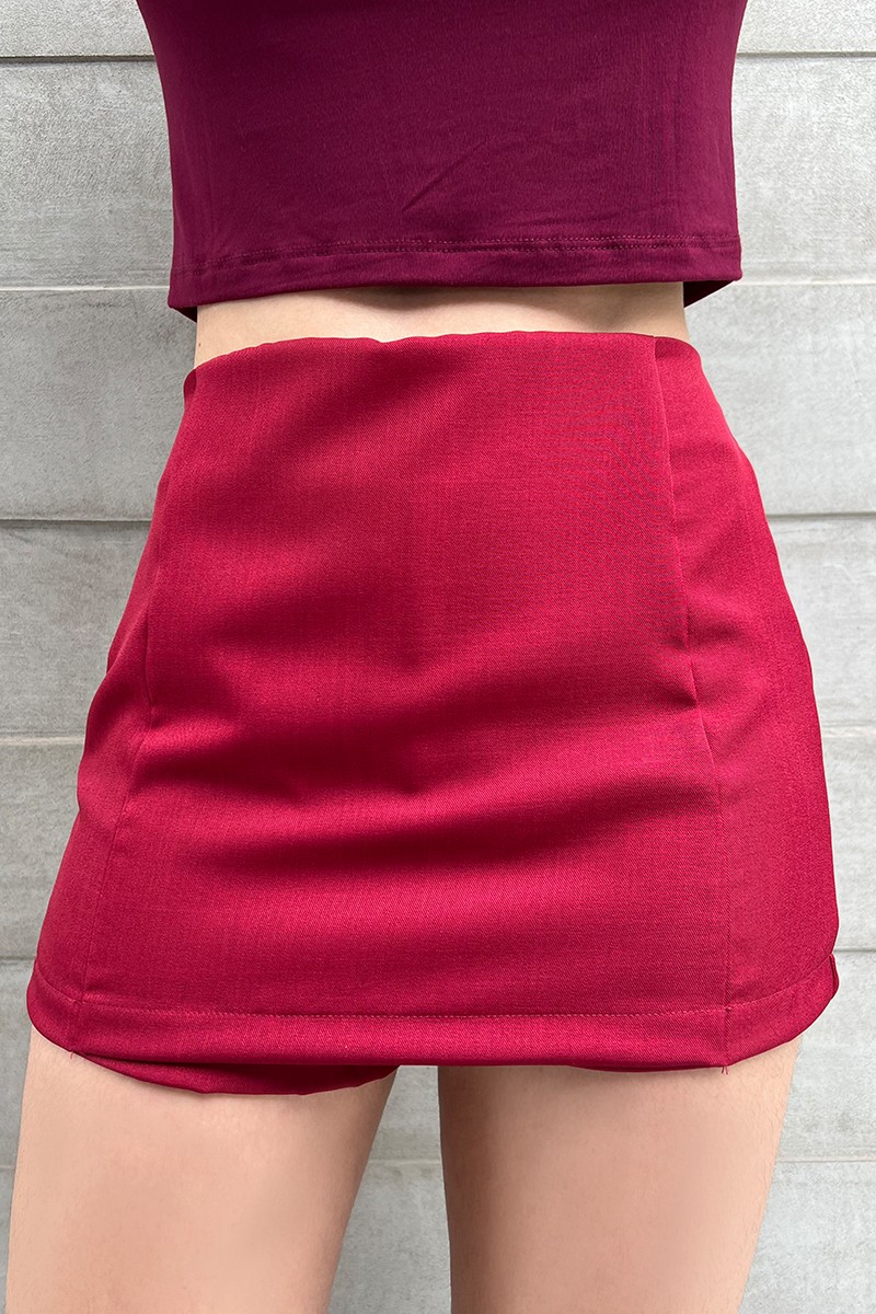 FALDA SHORT BASICO VINO