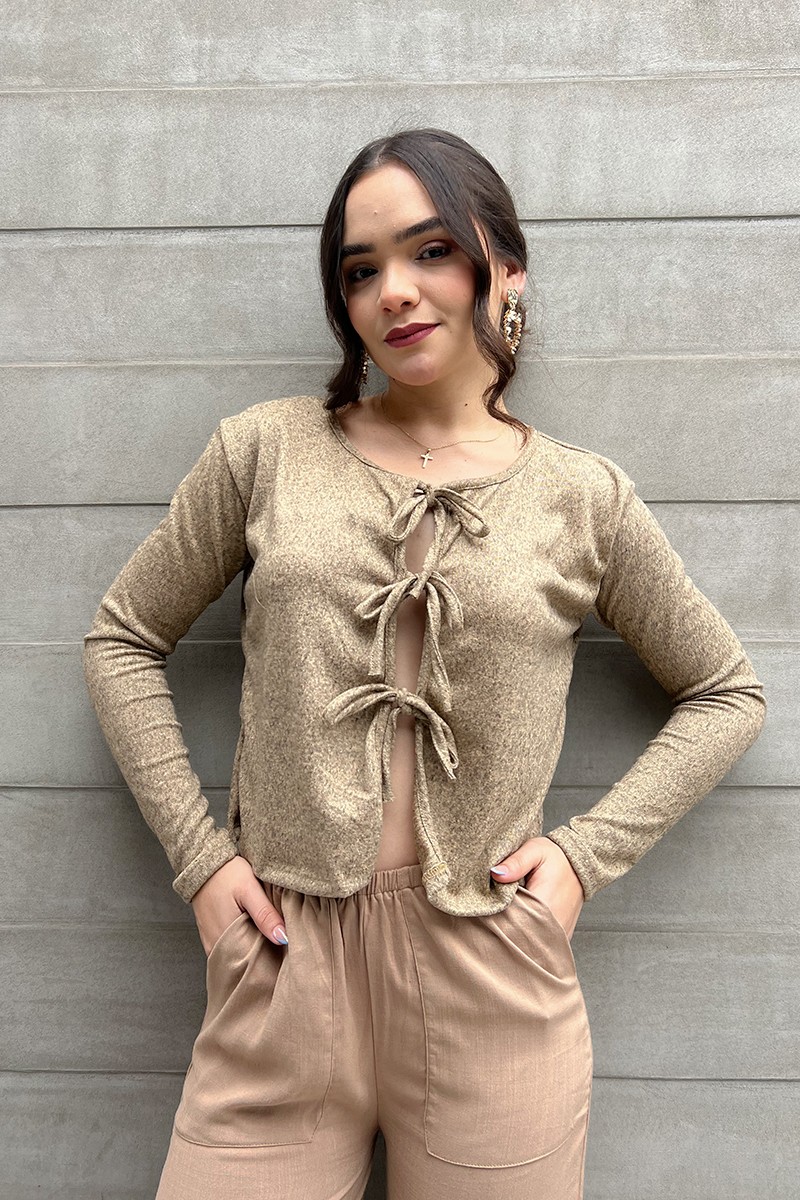 SWEATER TIRAS BEIGE