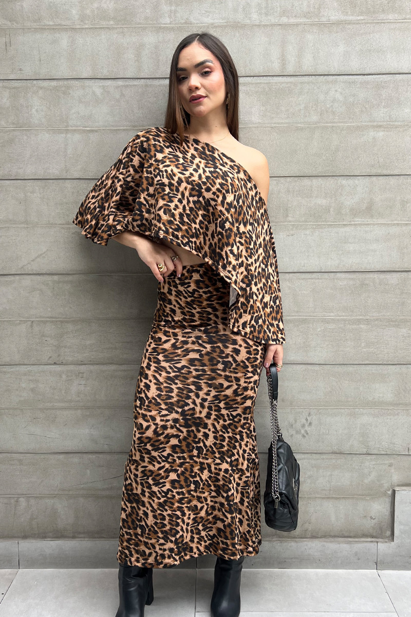 FALDA PRINT SIRENA MOSTAZA