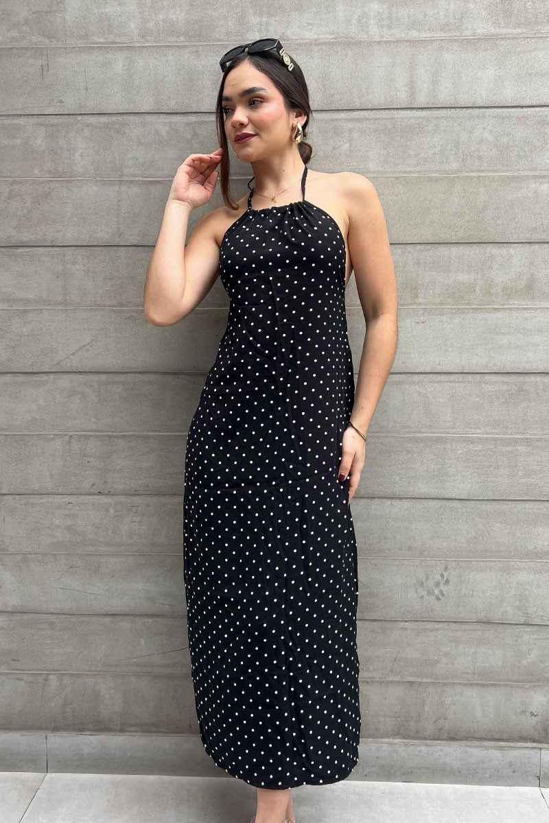 VESTIDO LUNARES NEGRO