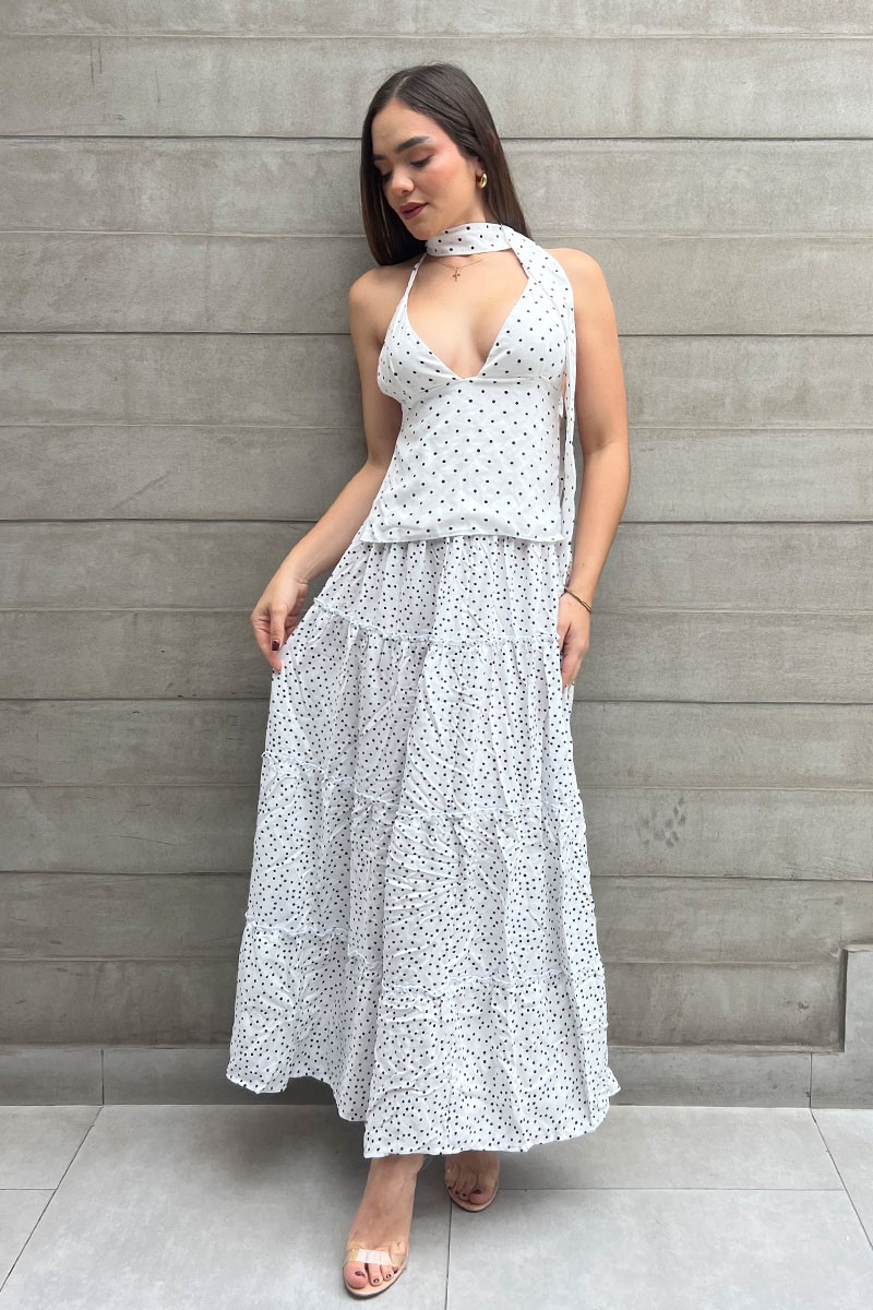 FALDA BOBOS LUNARES PERLA