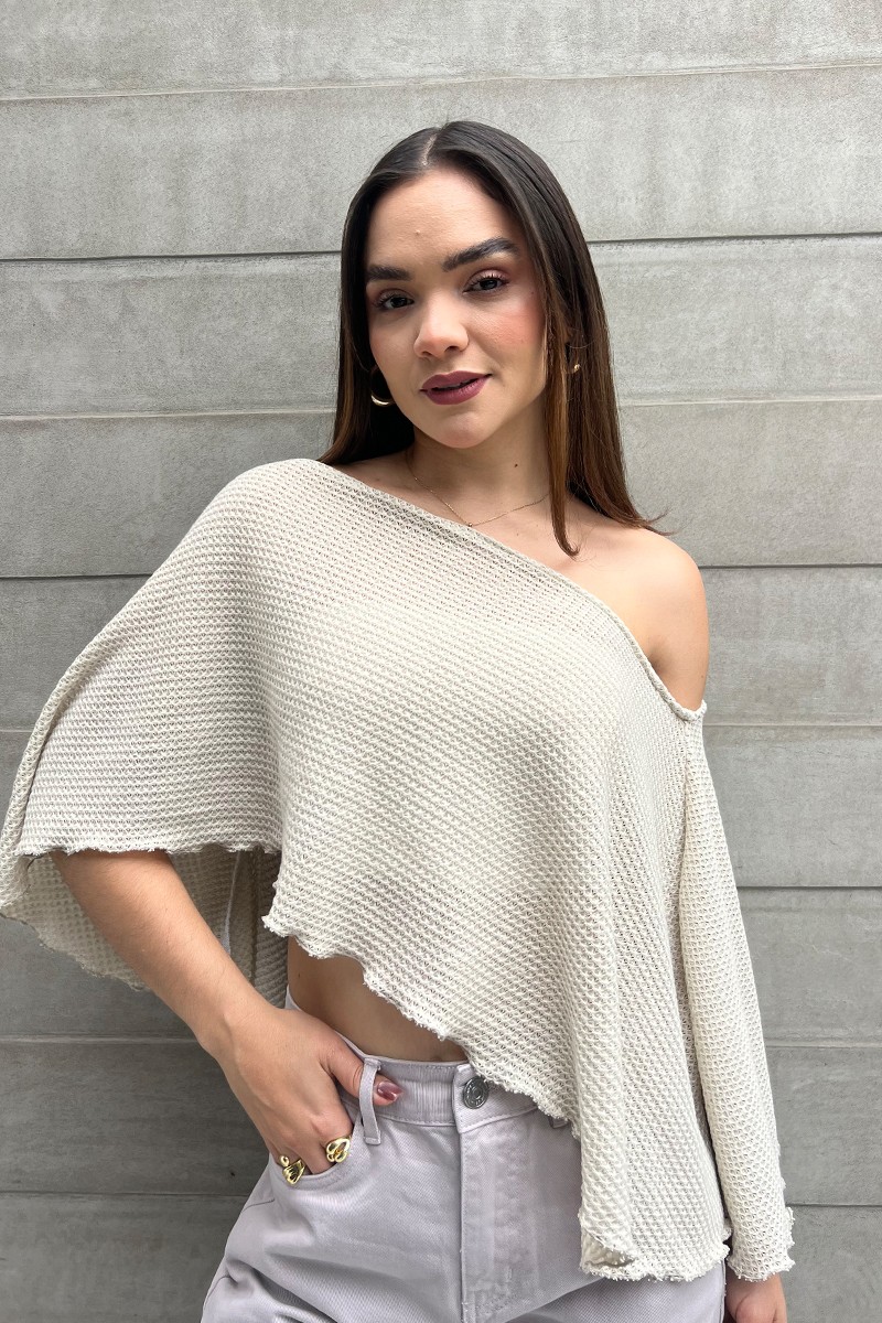 TOP CAPA CROCHET BEIGE