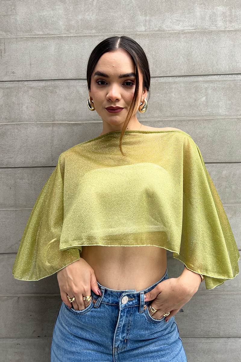 TOP CAPA BRILLO VERDE