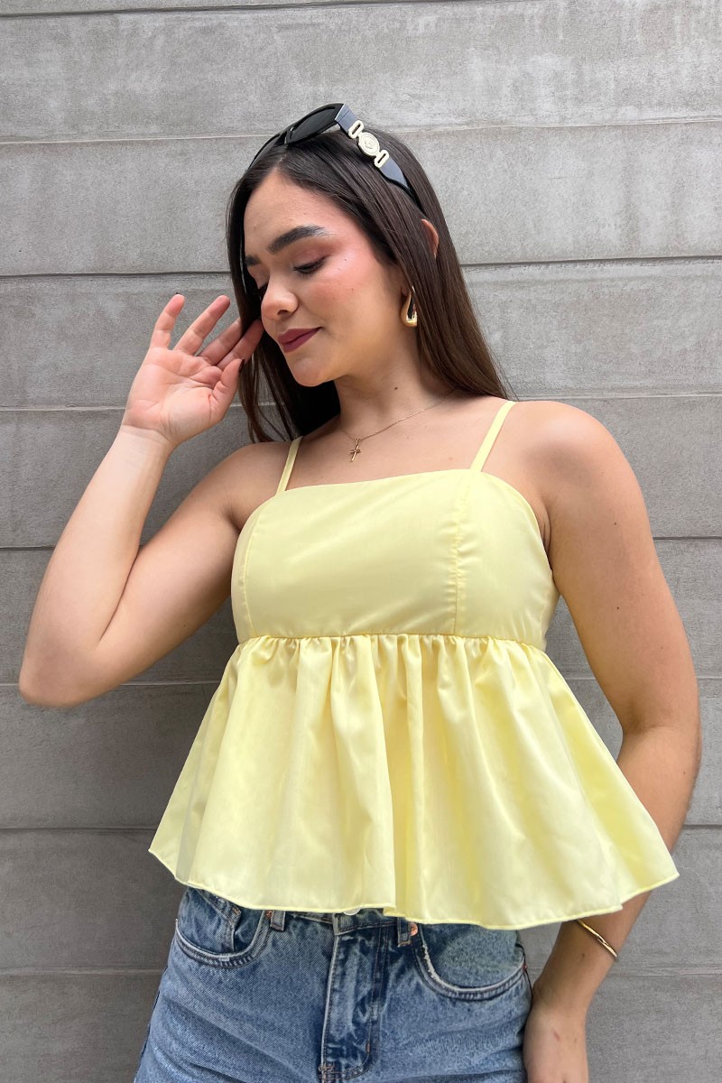BLUSA LAZO TIRAS AMARILLO