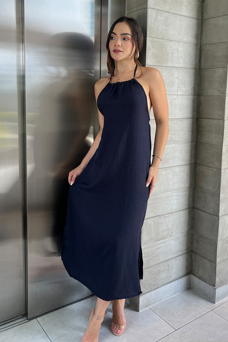 VESTIDO BRIANA AZUL MARINO