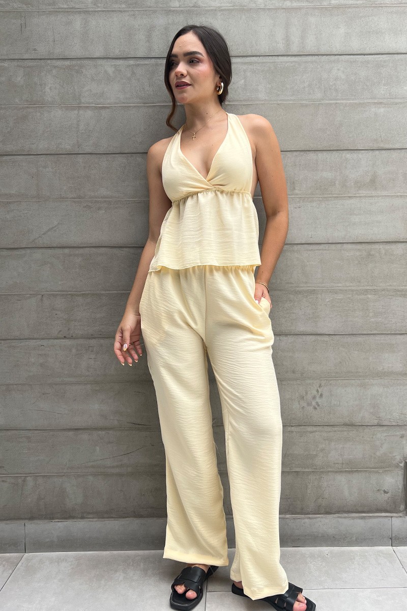 PANTALON SILVANA AMARILLO MANTEQUILLA