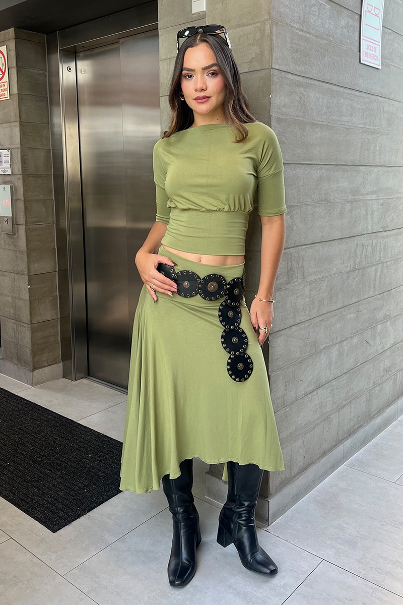 FALDA ASIMÉTRICA VERDE