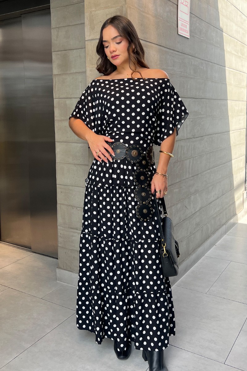 FALDA BOBOS PUNTOS NEGRO