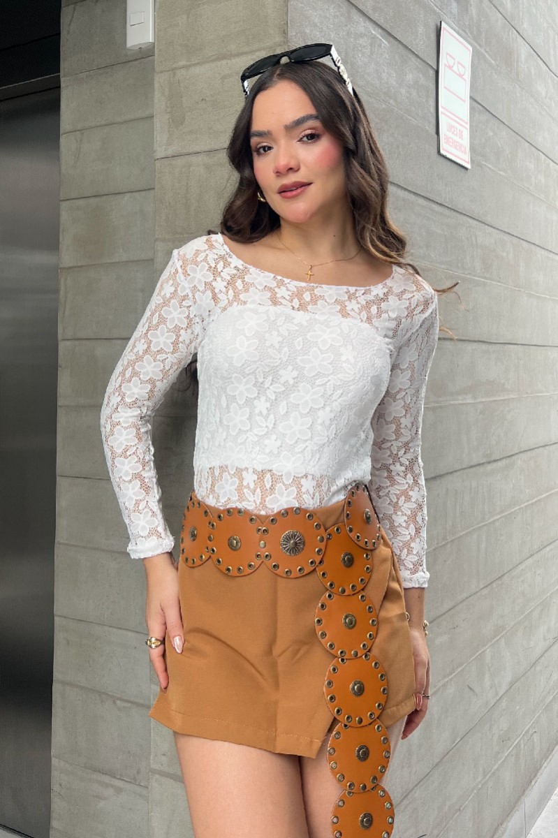 TOP ENCAJE PERLA