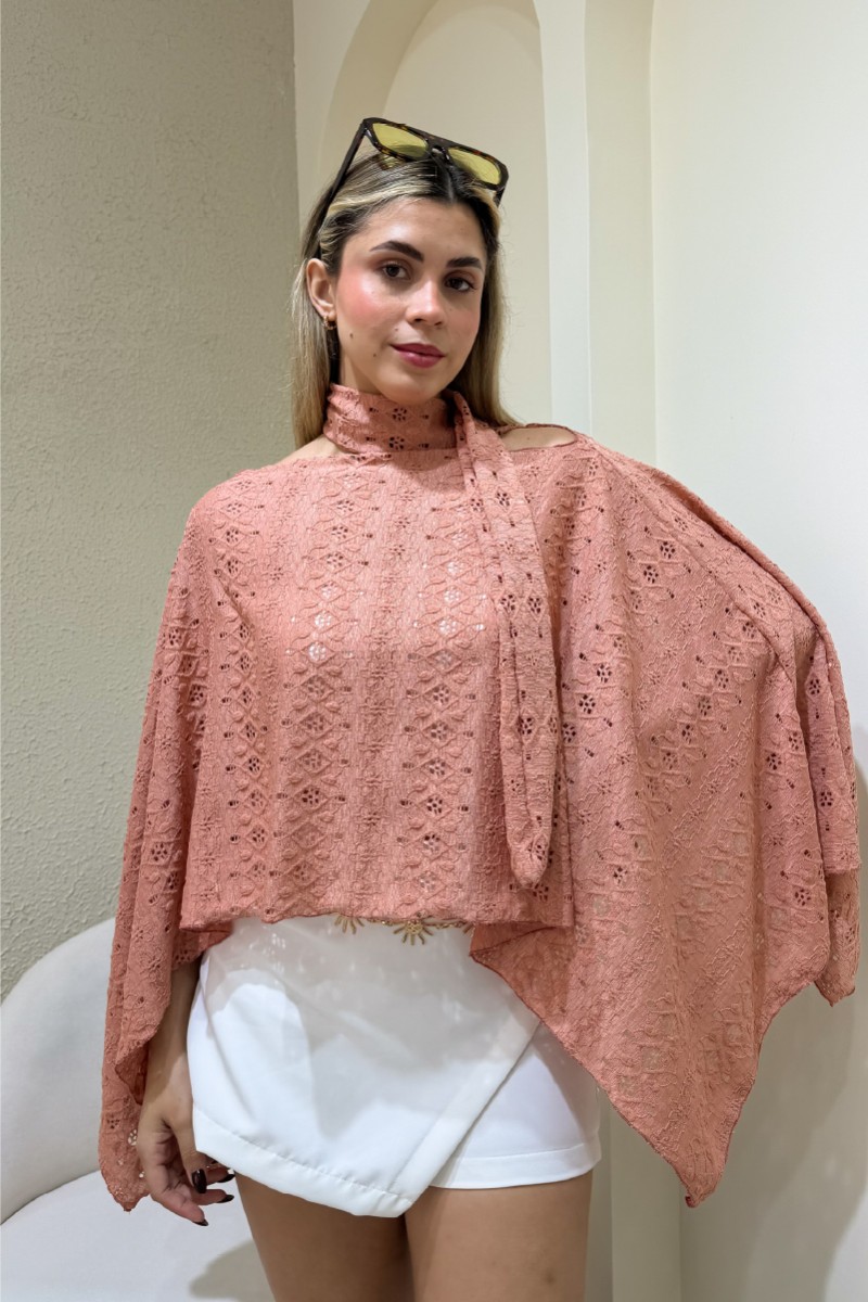 CAPA CORBATA ENCAJE CORAL